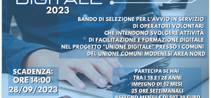 BANDO SERVIZIO CIVILE UNIVERSALE DIGITALE 2023