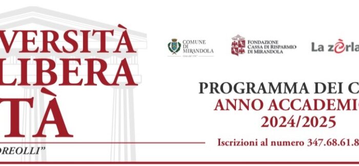 RIPARTONO I CORSI DELL’UNIVERSITÀ DELL’ ETÀ LIBERA “BRUNO ANDREOLLI” PER L’ ANNO ACCADEMICO 2024/2025