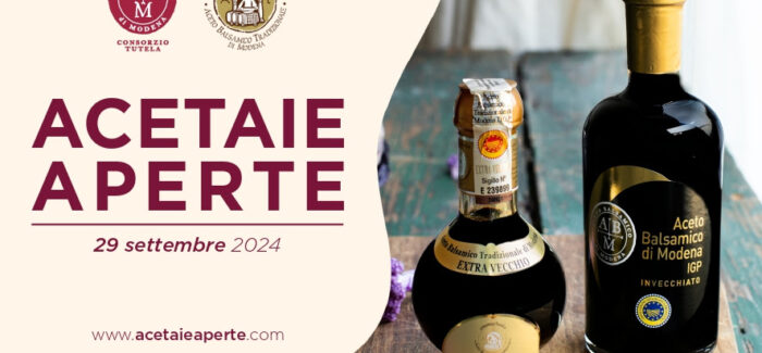 ACETAIE APERTE SI PRESENTA: DOMENICA 29 SETTEMBRE NELLA PROVINCIA DI MODENA BEN 40 ACETAIE PER CONOSCERE L’AUTENTICO BALSAMICO DOP E IGP