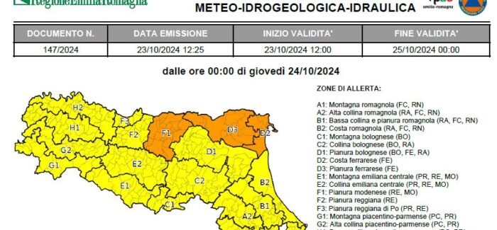 Il meteo non migliora, allerta arancione anche per venerdì 25